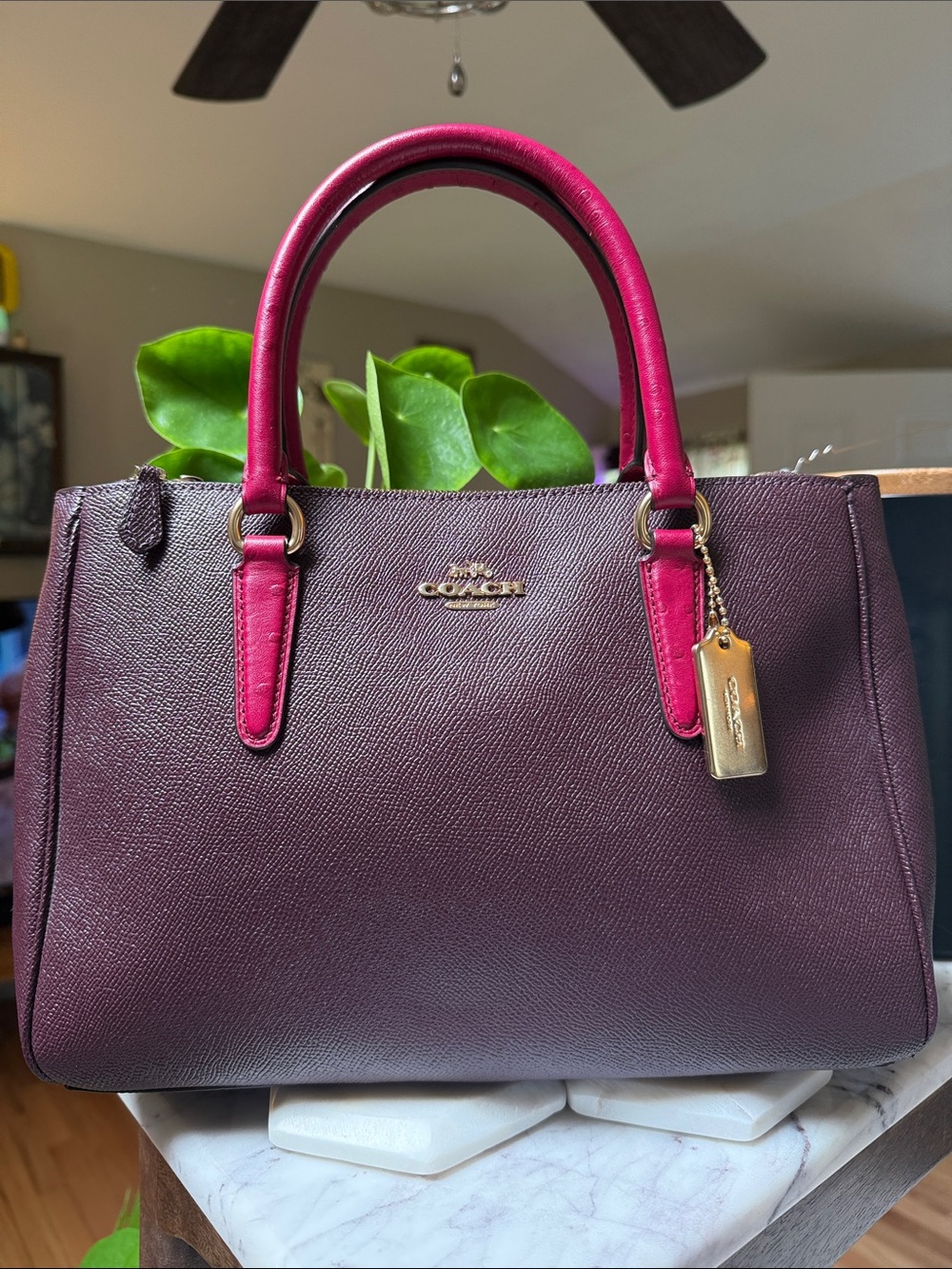 Coach Dark Fuscia Surrey Carryall